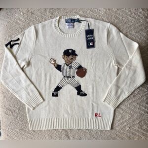 NWT Polo Ralph Lauren Yankee Bear sweater jumper Large